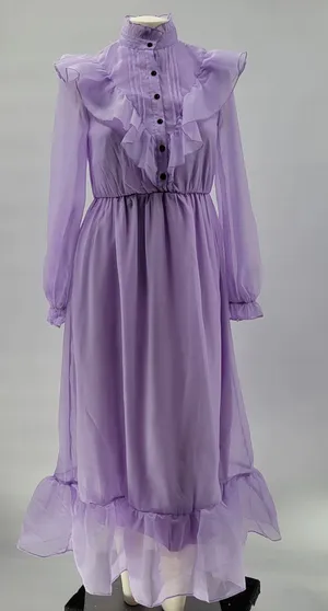 Shein‎ Prairie Dress Womens XS Lavender Cottage Flowy Lined Victorian Coquette thumbnail 1