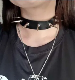 Spike Choker Collar Black New thumbnail 5