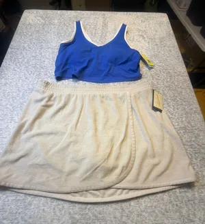 Universal Thread Women‎ Tan Terry Skirt and Blue AIM tank top Size XXL NWT thumbnail 1