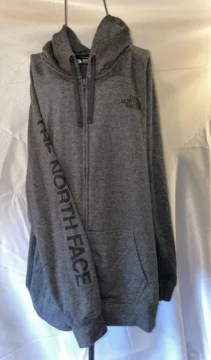 The North Face womens Heather Gray Zip-Up Hoodie size XXL sweatshirt top thumbnail 1
