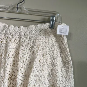 NWT free people‎ beach circle town ivory crochet skirt L thumbnail 4