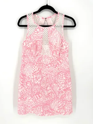 Lilly Pulitzer Kaylee Shift Dress Hubba‎ Bubba Sea Cups Pink Size 8 thumbnail 3