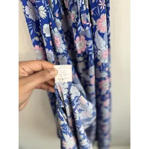 Abel the Label Blue Bell Cottage Floral Maxi Halter Backless Tie Back Dress Sz M thumbnail 16