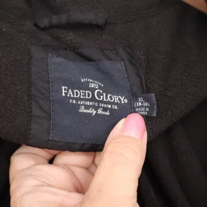 Faded Glory Puffer Jacket Women's XL Black Quilted Hooded Excellent thumbnail 2