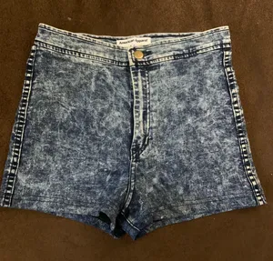 American Apparel MD 90s Blue Acid Wash High Waist Shorts thumbnail 1