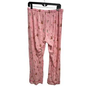 PJ Salvage Long Sleeve Pajama Set M Pink Western Cowboy Horseshoe Cowgirl Cactus thumbnail 5