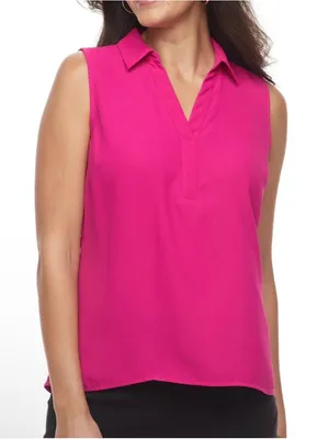 Dana Buchman Sleeveless V-Neck Camisole in Bright Fuchsia thumbnail 8