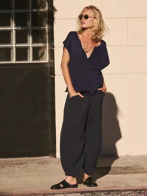 NWOT Free People Beach Marina Del Sol Sweater Top - Navy thumbnail 2