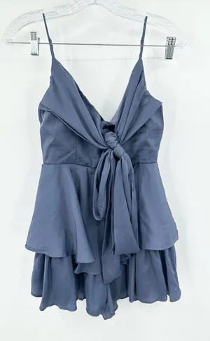 Native Daughters NWT Blue Ruffled Tiered Mini Shorts Romper‎ Size XS thumbnail 1