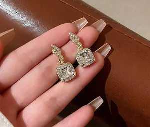 Elegant CZ Dangle Drop Earrings for Women thumbnail 2