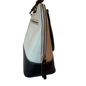 Kate Spade New York Dome Satchel Handbag Two Tone Cream Black quiet‎ luxury thumbnail 4