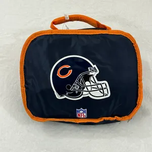 National Football League Team Chicago Bears Football Travel School Game Cooler Lunch Box Bag 10”x8” thumbnail 1