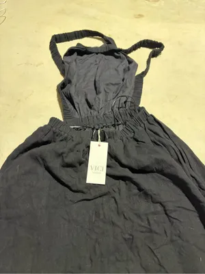 Vici NWT Black cross strap open back Dress medium thumbnail 8