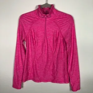 Zella Women's‎ Athletic Zip Neck Long Sleeve Shirt Bright Pink Heathered Size M thumbnail 6