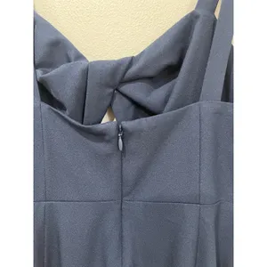 BHLDN Evonna Navy Blue Twist Front Tie Midi‎ Dress Wedding Guest Size 4 thumbnail 6