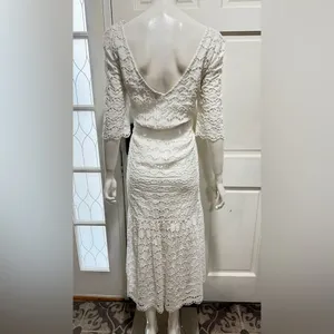 Gretchen Scott little bo peep maxi La Di Da Eyelet Cotton White dress Sz L P-8 thumbnail 3