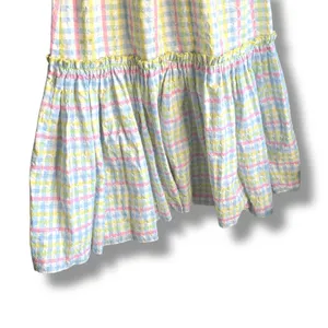 Vintage 70s Pastel Gingham Smocked Maxi Dress‎ Puff Sleeve Cottagecore Romantic thumbnail 9