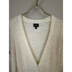 American Eagle Creamy Ivory Longline Tunic Cardigan Sweater - Size - Medium thumbnail 4