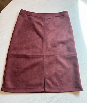 A New Day Women's Faux Suede Midi Skirt Burgundy Size XL thumbnail 1