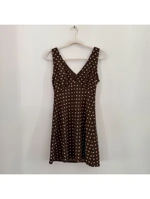 Princess Polly Nellie Polka Dot Minidress in Brown Polka thumbnail 2