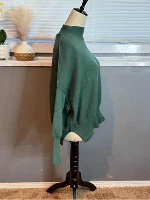 Altar’d State Oversized Mock Neck Sweater Green Slouchy Knit Small thumbnail 3