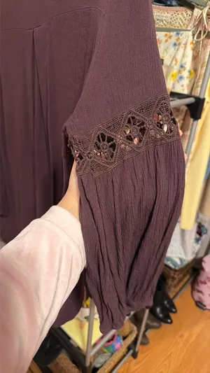 Deep purple Knox Rose flowy top L thumbnail 2