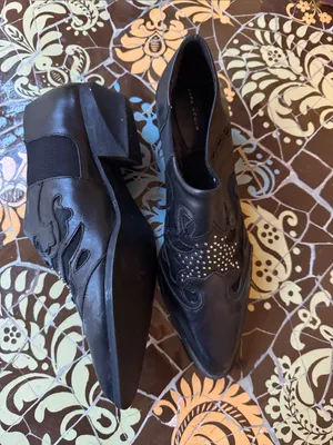 ZARA Black Studded Leather Slip-On BOOTIES SZ: 38EU/7.5 US thumbnail 5