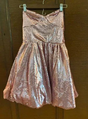 Nasty Gal NWT Pink Champagne Sequin Strapless Mini Dress US 6 Party Cocktail thumbnail 1