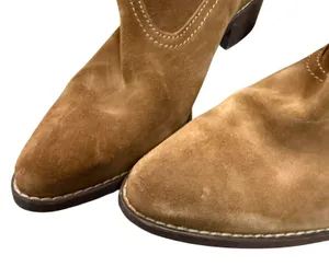 Madewell Brown Suede Leather Pull-On Western Cowgirl Ankle Boots Size 8 thumbnail 3