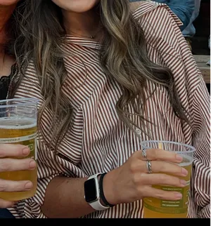 ZARA Striped Button Down Shirt Oversized thumbnail 1