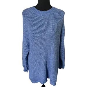 American Eagle AE Blue Oversized Dreamspun Long Sleeve Crew Neck Sweater Medium. thumbnail 2