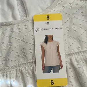 Adrianna Papell White Ruffled Cap Sleeve Blouse thumbnail 3