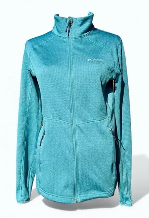 Columbia Women’s Small Teal Full Zip Performance Fleece Jacket Lightweight thumbnail 1