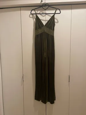 Cider velvet green jumpsuit size small NWT #28 thumbnail 2