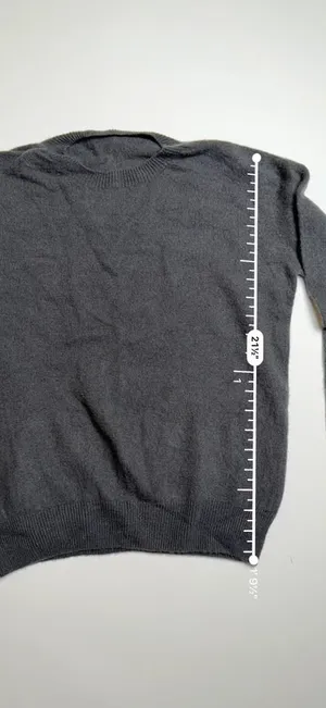 Preppy Basic Dark Grey Stretchy Crewneck Long Sleeve Knit Sweater thumbnail 3