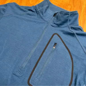 ibex Woolies Tech 1/4 zip Blue Merino Wool Quarter thumbnail 2