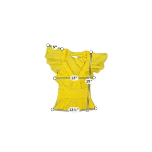Ramy Brook Emilia Yellow Peplum Ruffle Flutter Sleeve Top XS thumbnail 5