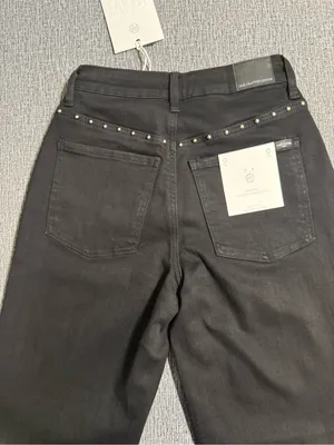 I&M High Rise Black Barrel Studded Jeans thumbnail 4