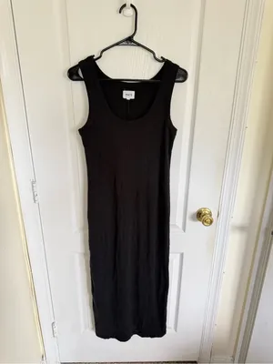 Mate the Label Black Ribbed Midi Tank dress thumbnail 3