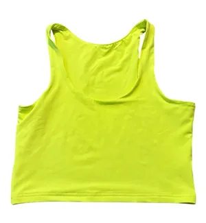 Neon Yellow Sleeveless Tank Cropped Size S 90's Retro thumbnail 1