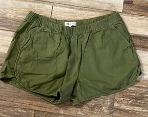 Madewell green pull on shorts thumbnail 1