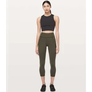 Lululemon Time To‎ Sweat Crop *23" Dark Olive Size 8 thumbnail 12