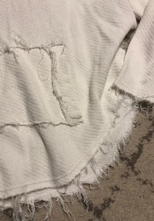 White frayed sweatshirt thumbnail 2