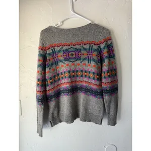 Chaps Sweater Womens Small‎ Fair Isle Pullover Crewneck Cotton Blend Colorful thumbnail 8