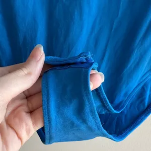 ZARA Bright Blue Highneck Racerback Tank Bodysuit, Size Large thumbnail 4