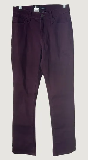 1503 | NWT Express Wine Wash Mid Rise Bootcut Jeans Burgundy Women 6 Fall Office thumbnail 1