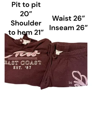 Aeropostale NWOT Maroon 2-Piece Sweatsuit Set – Hoodie & Sweatpants thumbnail 2