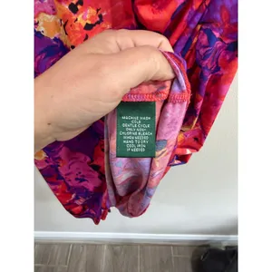 Lauren Ralph Lauren Pink Purple Floral Ruched V-Neck Sheath Dress Size 8 thumbnail 4