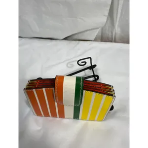 Tory Burch Robinson Stripe Accordion Card Case  EUC thumbnail 3