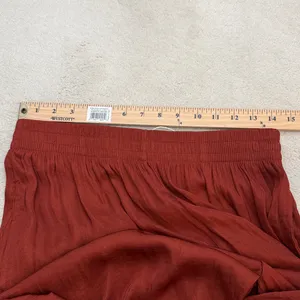 Zara Terracotta Orange Flowy Wide Leg Silky Satin Stretchy Pants Size Medium thumbnail 7